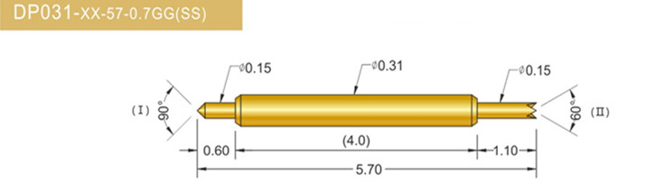 031雙頭探針、BGA雙頭測試針、雙向彈簧探針、帶彈簧雙頭針、雙頭針圖片